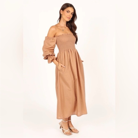 Petal and Pup Domenica Dress Size 6 Small Off Shoulder. Linen - Picture 2 of 8